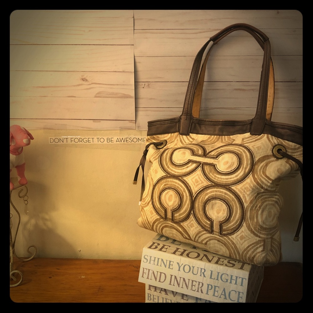 Coach Audrey Signature Op Art Swirl Tote